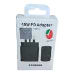 Samsung 45W PD fast charging adapter with Type-C port for smartphones and tablets