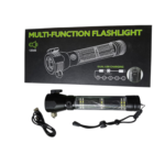 Multifunctional solar charging torch with alarm, hammer, cutter and Type-C charging
