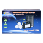 DP Light DP-392 solar home lighting kit with solar panel, LED bulbs and phone charging