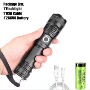 P50 flashlight torch - 2000 Lumens zooming metallic flashlight