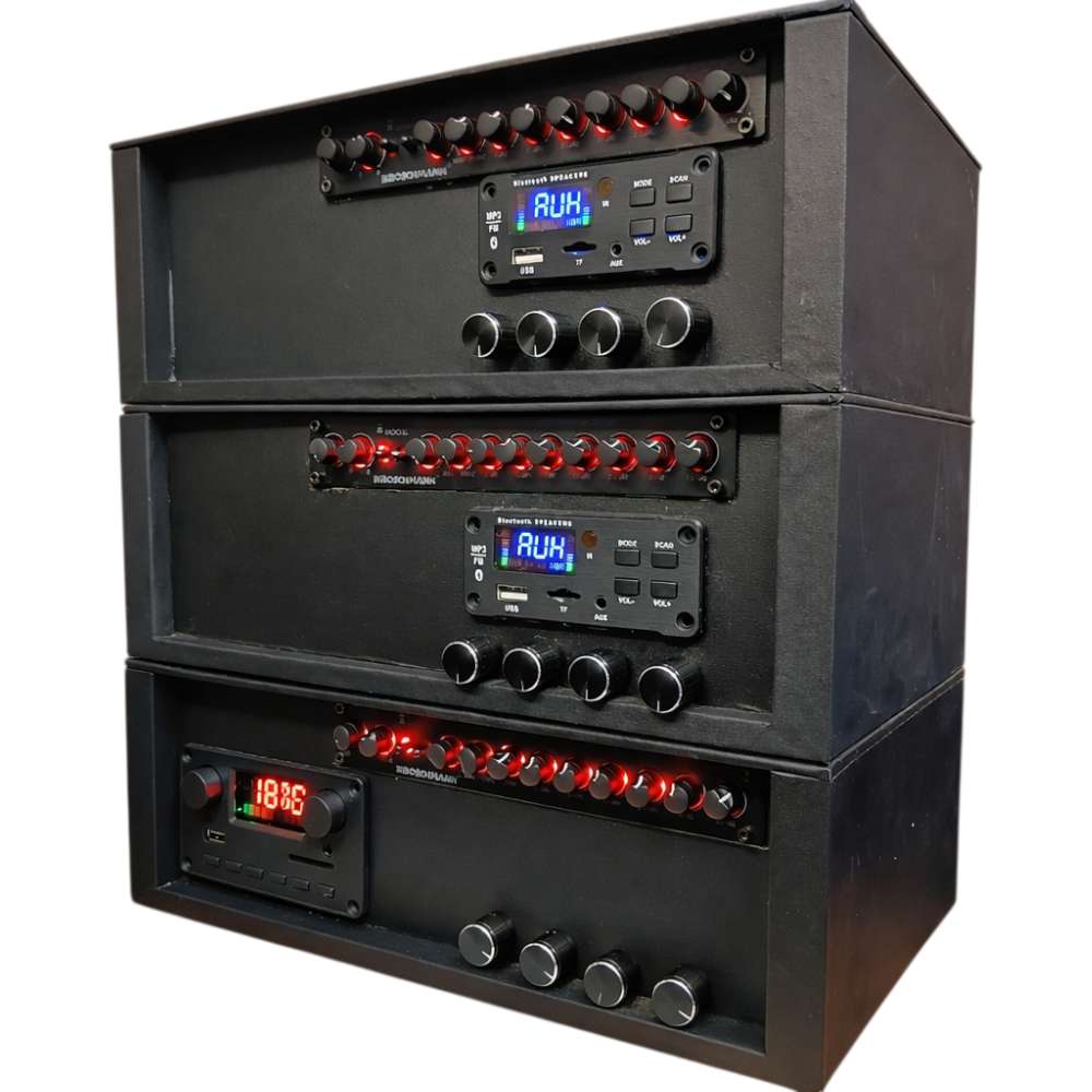 juakali amplifier complete Juakali 2.1 channel locally assembled amplifier with green board amp boschman equaliser and bluetooth face