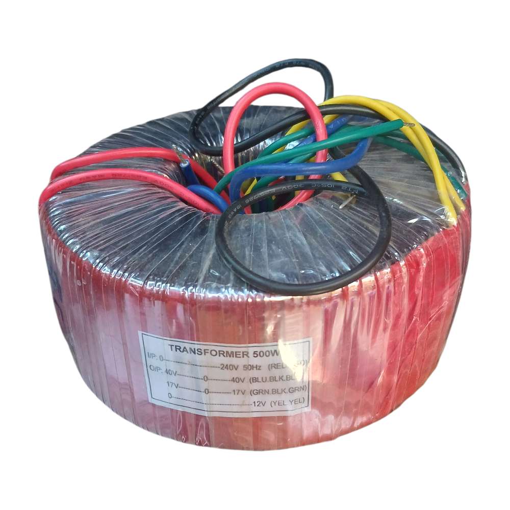 Toroidal pure copper power transformer 40V 0V 40V 17V 0V 17V 0–12V 500W for amplifiers and electronics