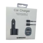 Samsung super fast charging 2.0 car charger dual port 45W and 15W with USB C to C cable