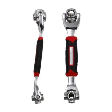 Universal socket wrench tool adjustable for different bolt and nut sizes