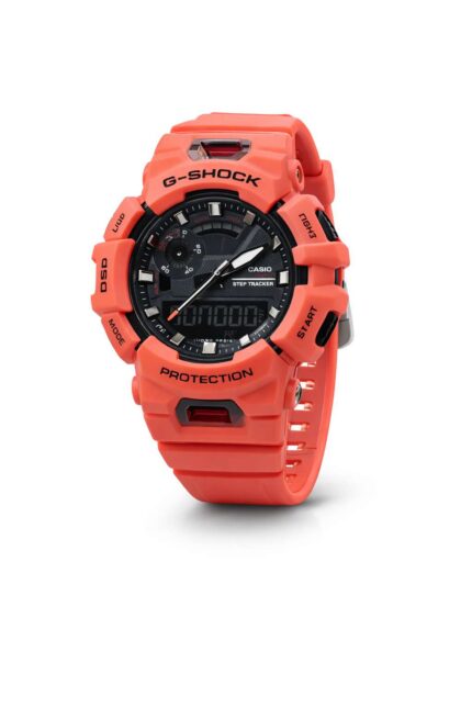 Casio G-SHOCK step tracker sports watch with analog digital display and rugged design