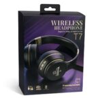 T7 wireless over ear headphones black with padded cushions and modern design
