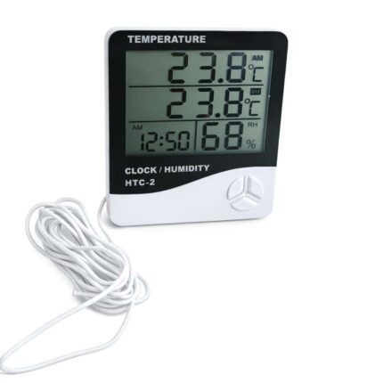 HTC-2 LCD digital thermometer and hygrometer with wired temperature humidity sensor
