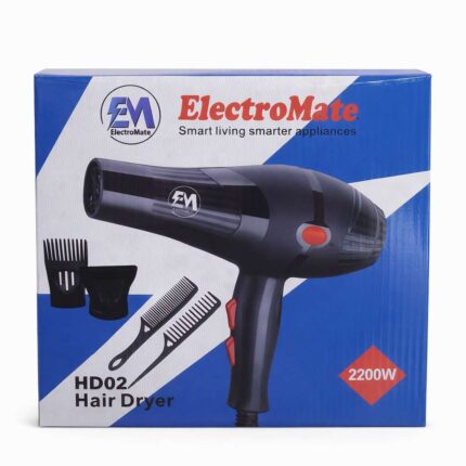 Electromate HD02 hair dryer 2200 watts professional hot and cold air dryer