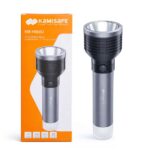 Kamisafe H06 rechargeable LED torch light — compact aluminum body with USB charging cable.