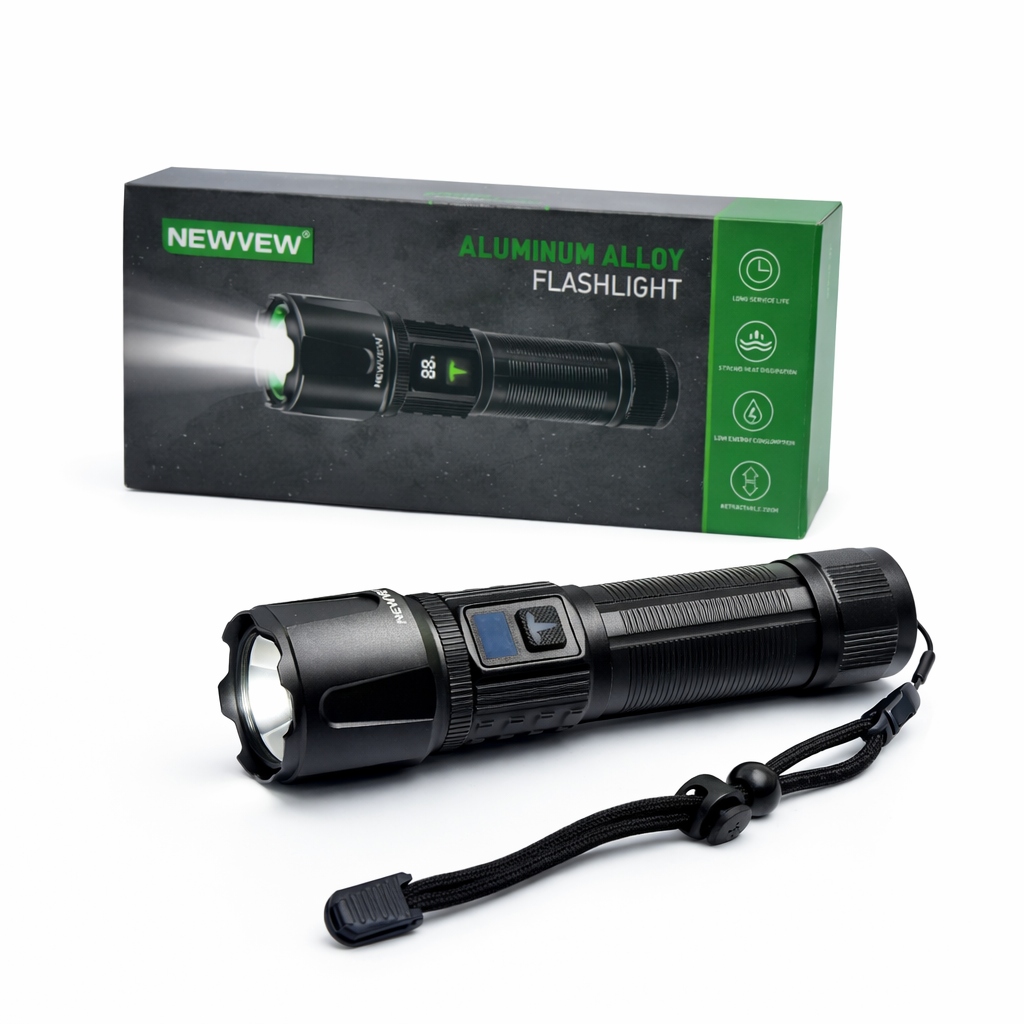 newvew-k13-tactical-flashlight-aluminium-alloy Newvew K13 tactical flashlight made of aluminium alloy with powerful focused beam for security and outdoor use