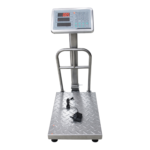 150kg heavy duty industrial digital platform weighing scale with raised pole display for weighing sacks, cartons, and produce.