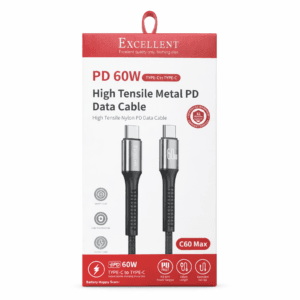 Excellent 60W USB C to C fast charging and data cable for phones and laptops