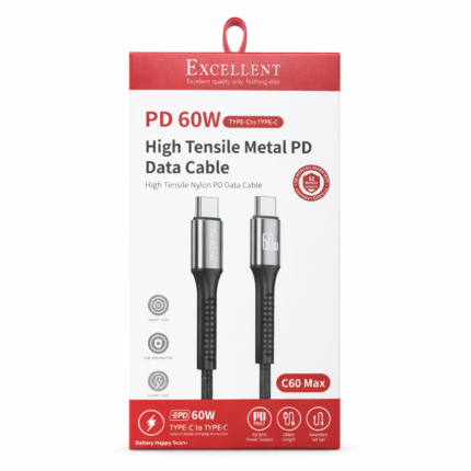 Excellent 60W USB C to C fast charging and data cable for phones and laptops