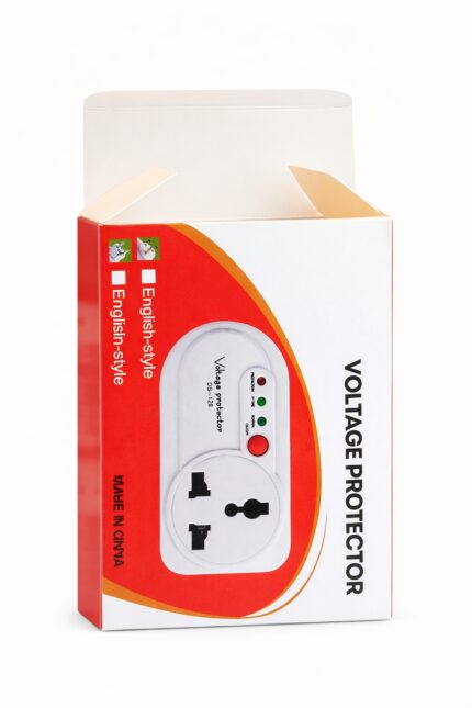 DS 128 voltage protector TV and fridge guard rated 16 amps for protecting appliances from power fluctuations.