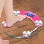 Round Bathroom Scale 180kg Clear Hard Glass Health Body Weight Scale - Image 3