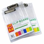 Exam clipboard A4 size clear plastic clipboard for exams and writing support