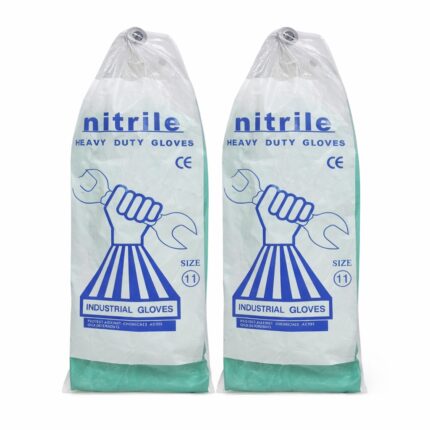 Nitrile protective gloves size 12 chemical resistant heavy duty safety gloves