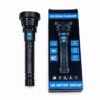USB rechargeable LED flashlight with battery display and high-intensity beam