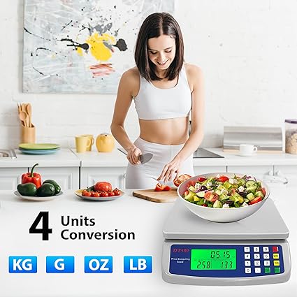 DT580 digital butchery scale 30kg price computing weighing scale with batteries on white background