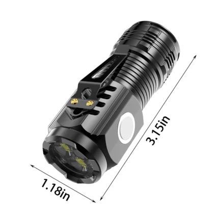 Three Eye Mini Flashlight Type-C Rechargeable Torch
