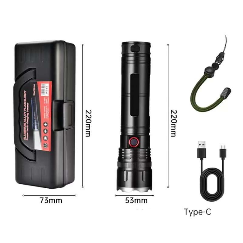 P701-2 rechargeable aluminium flashlight